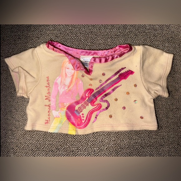 Very RARE Build A Bear Workshop Yellow & Pink Hannah Montana Shirt Hard To Find - Picture 4 of 7